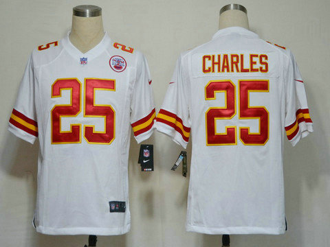 City Chiefs 25 Jamaal Charles White Jerseys Game NFL Kansas